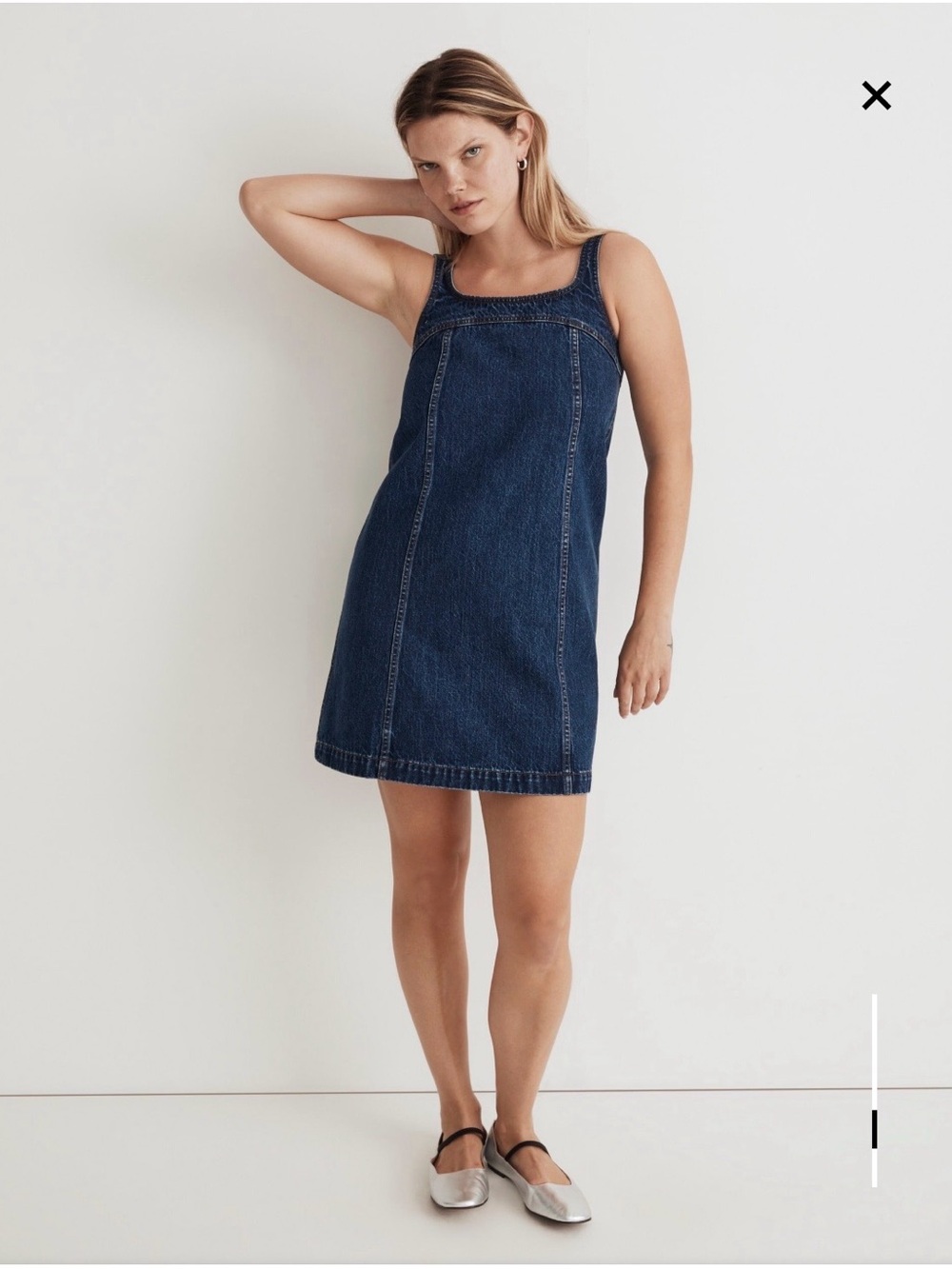 NWT Madewell  Denim A-Line Sleeveless Mini Dress in Ladera Wash